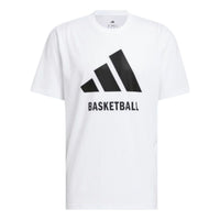 adidas Basketball T-Shirt Asia Sizing 'White Black' JI7099