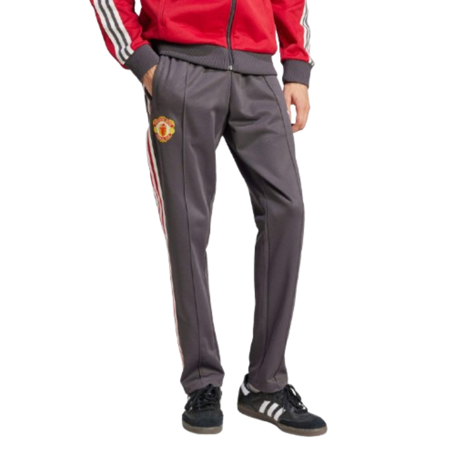 adidas Manchester United Originals Track Pants Asia Sizing 'Black White Red' IY0044