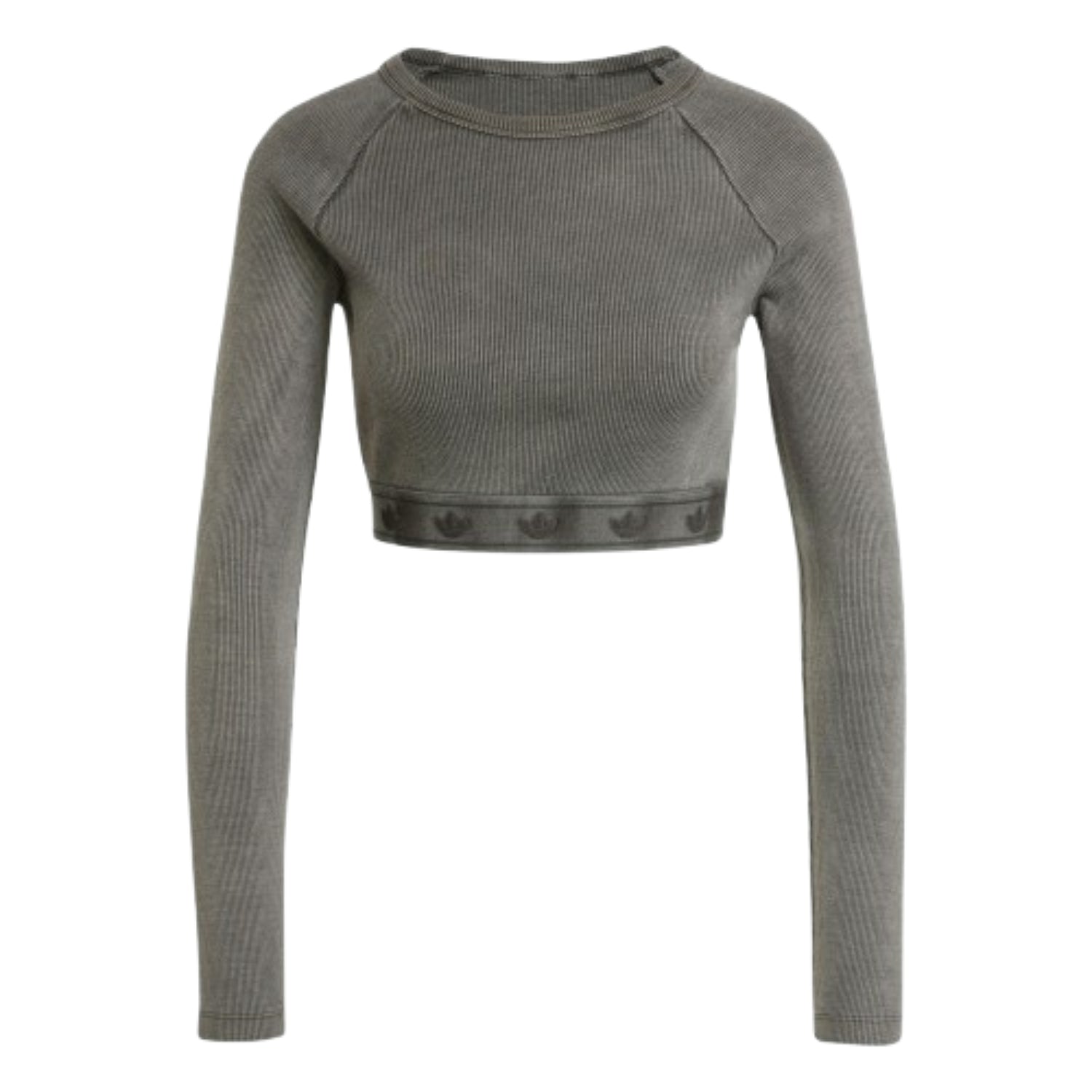 (WMNS) adidas Ribbed Long Sleeve Crop Top Asia Sizing 'Black' JD0014