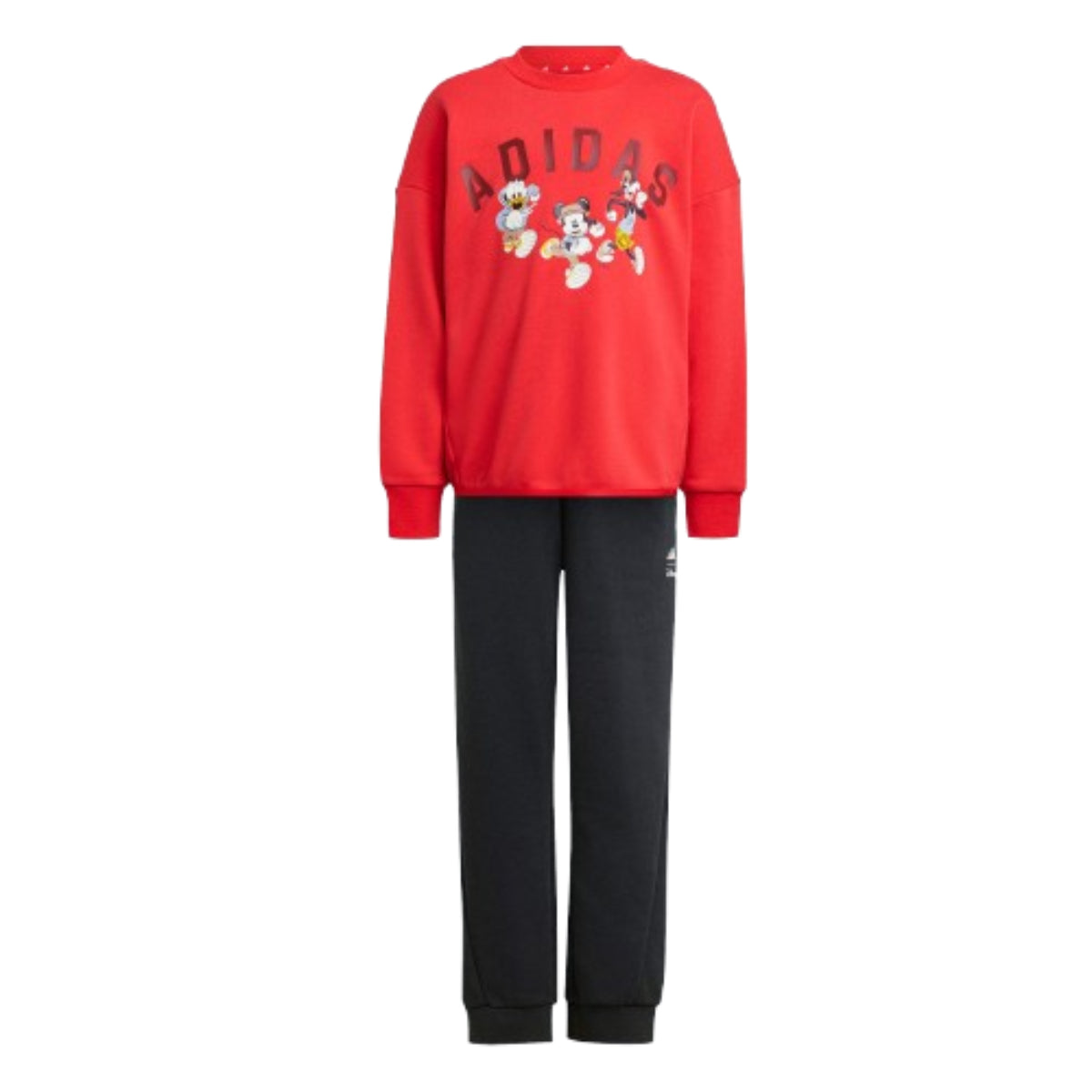 (PS) adidas x Disney Mickey Mouse Sweatshirt Joggers Set Asia Sizing 'Red Black' JN6101