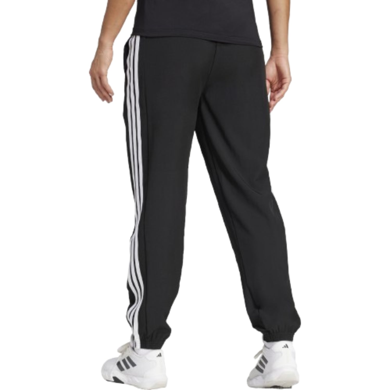 (WMNS) adidas Train Essentials 3-Stripes Woven Pants Asia Sizing 'Black White' JI8313