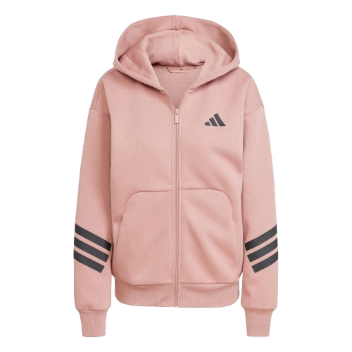 (WMNS) adidas Future Icons 3-Stripes Full-Zip Hoodie 'Pink Black' JE0177