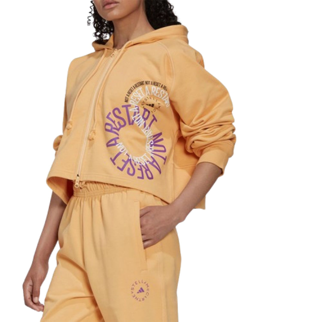 (WMNS) adidas by Stella McCartney Cropped Hoodie Asia Sizing 'Orange' IB5890
