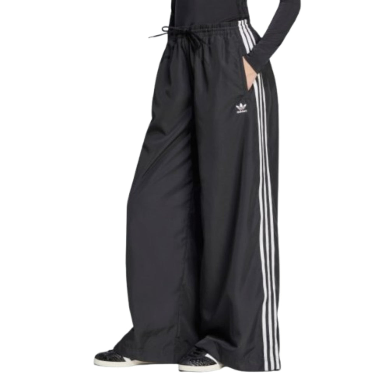 (WMNS) adidas adicolor Firebird Oversized Track Pants Asia Sizing 'Black White' JD3390