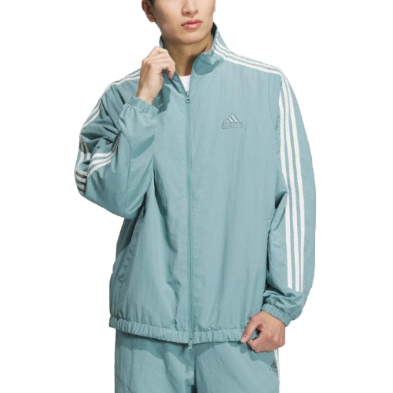 adidas 3-Stripes Woven TrackJacket Asia Sizing 'Blue White' JI6648