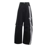 (WMNS) adidas Adibreak Denim Two-In-One Pants Asia Sizing 'Black White' JD0082
