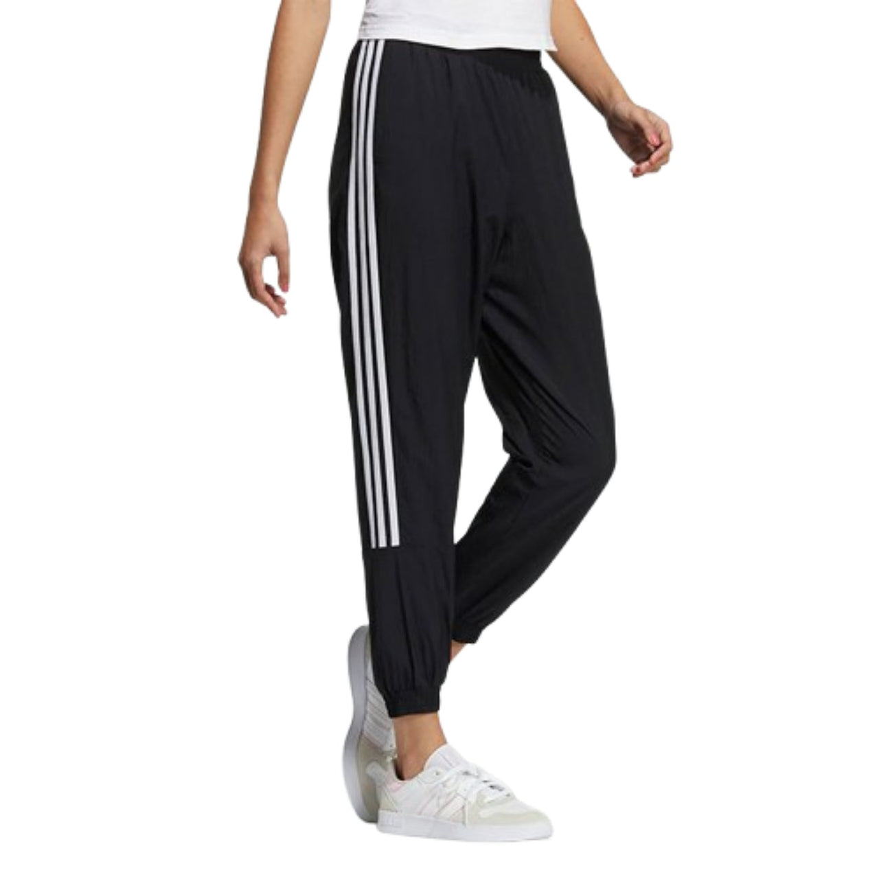 (WMNS) adidas Neo Tape Cuffed Track Pants Asia Sizing 'Black White' HM9561