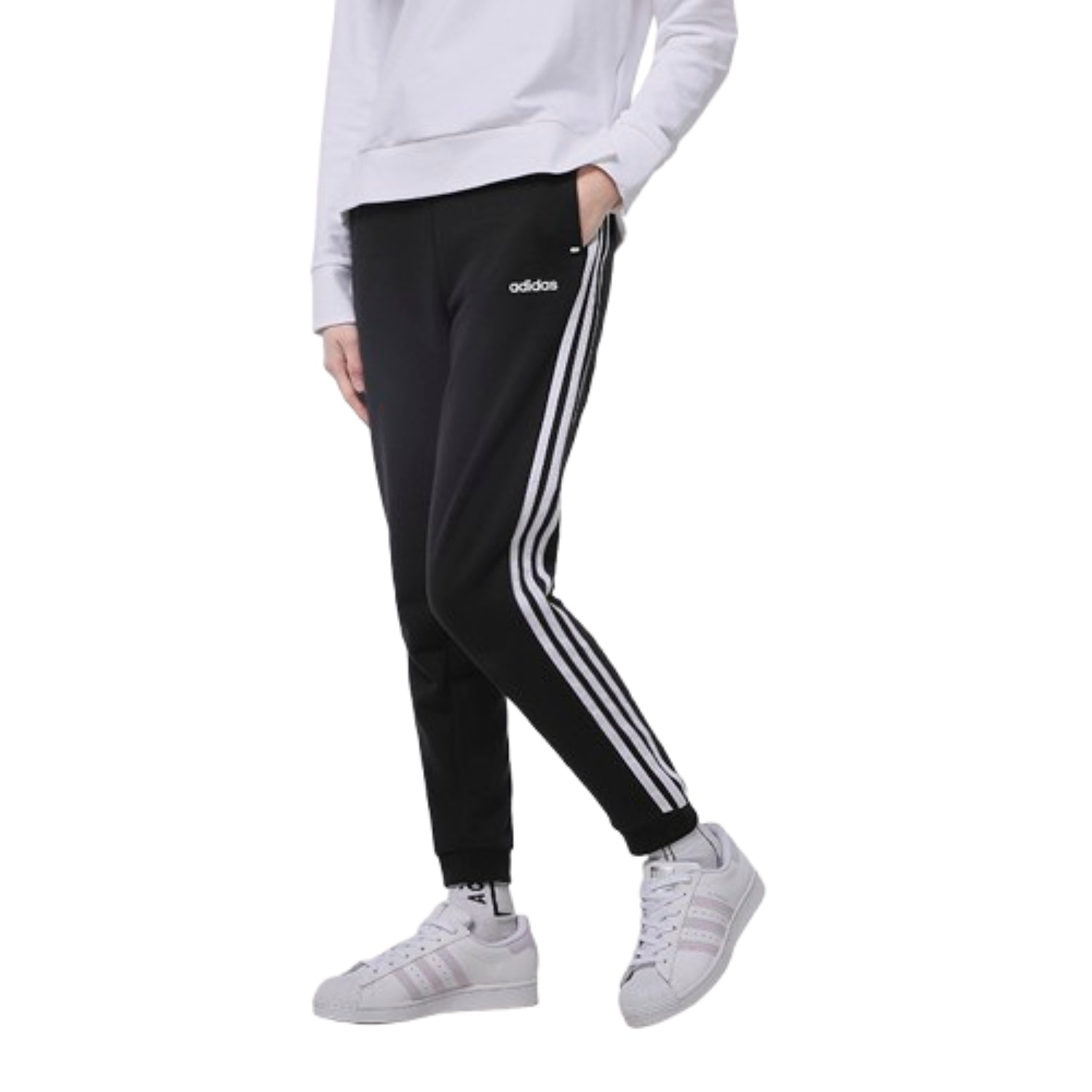 (WMNS) adidas Classic Three-Stripe Knit Pants Asia Sizing 'Black White' GP7131