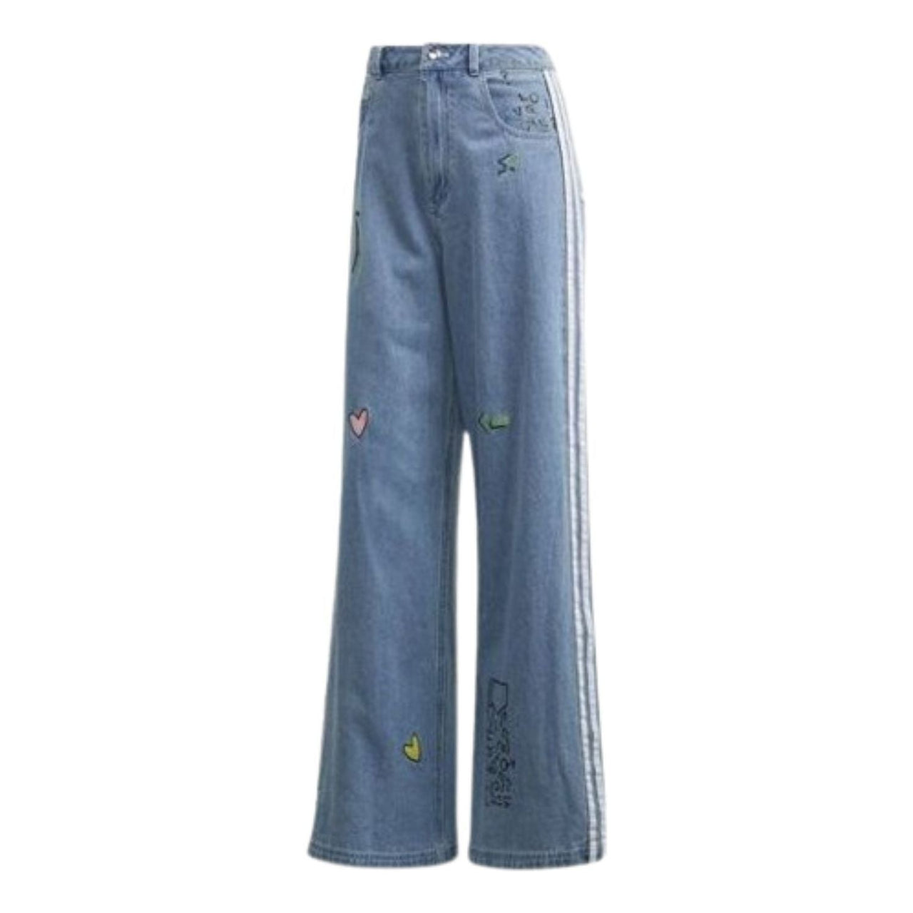 (WMNS) adidas Fiorucci Denim Track Pants Asia Sizing 'Blue' FL4153