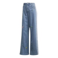 (WMNS) adidas Fiorucci Denim Track Pants Asia Sizing 'Blue' FL4153