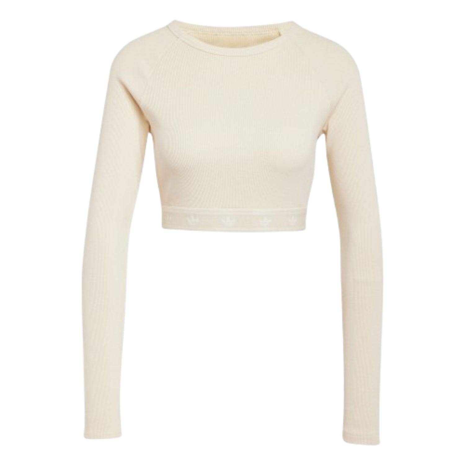 (WMNS) adidas Ribbed Long Sleeve Crop Top Asia Sizing 'White' JD0013
