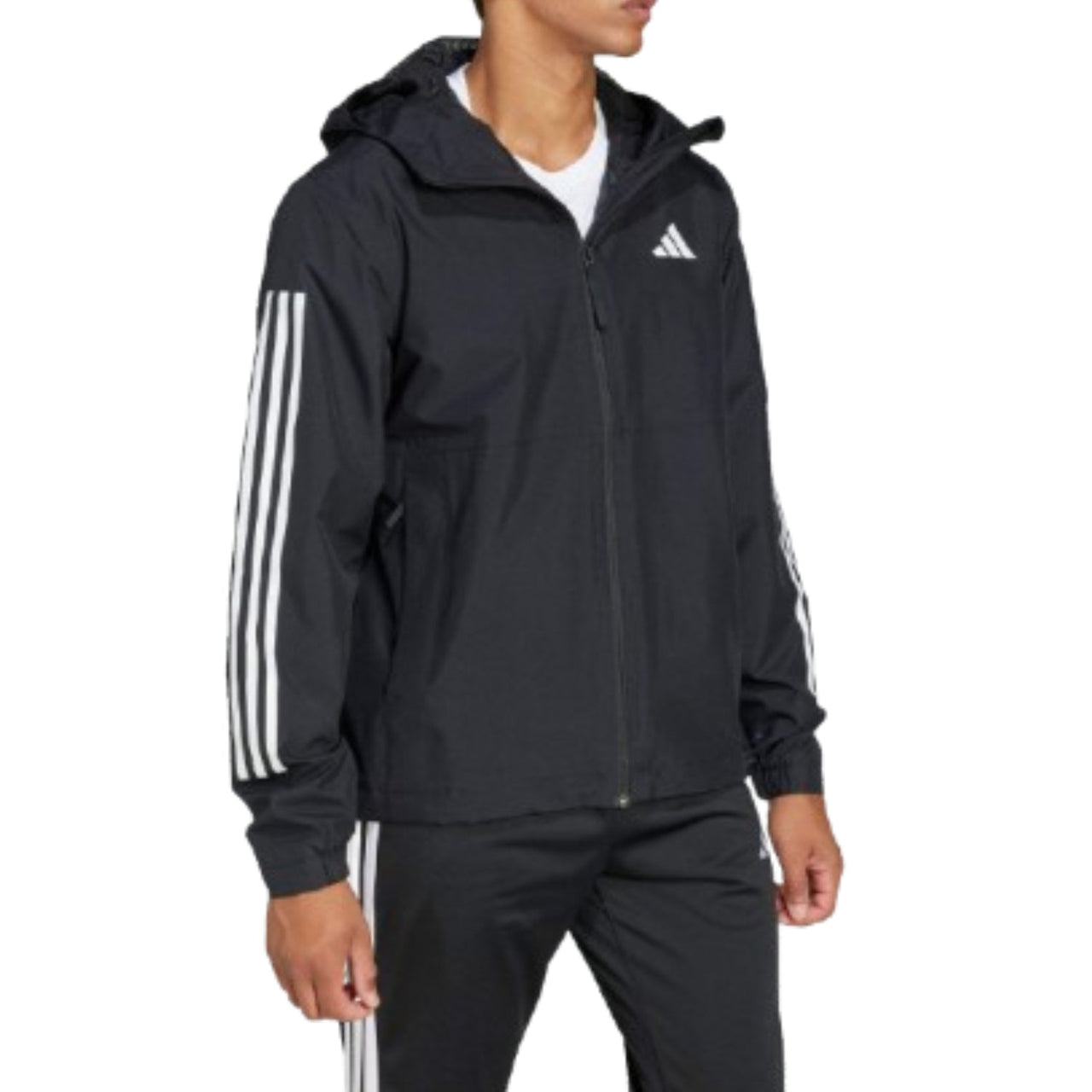 adidas Essentials 3-Stripes RAIN.RDY JacketAsia Sizing 'Black' JD1043