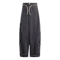 (WMNS) adidas Adilenium Denim Cargo Pants Asia Sizing 'Black' IV9345
