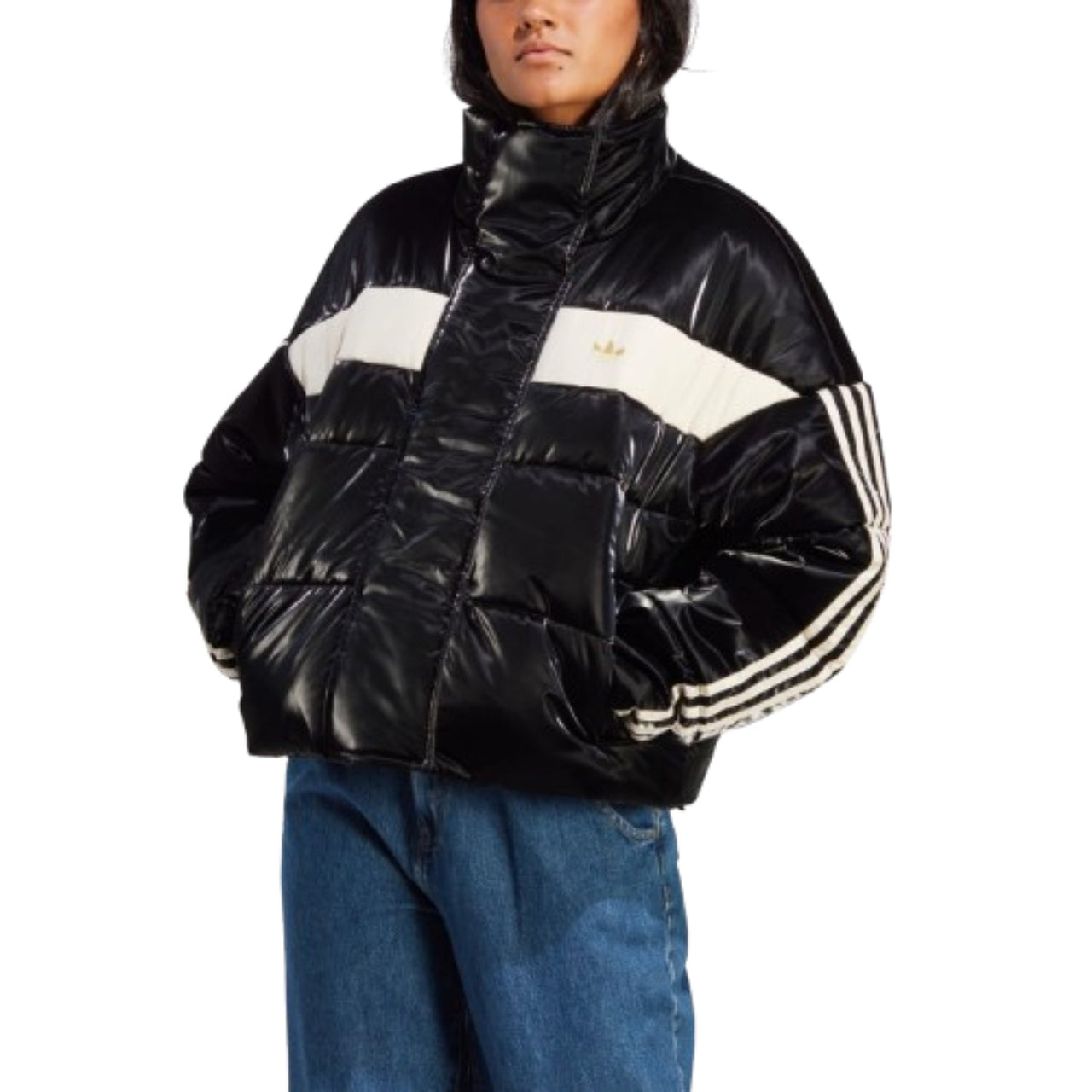 (WMNS) adidas Ski Chic Puffer Jacket Asia Sizing 'Black White' IA3919