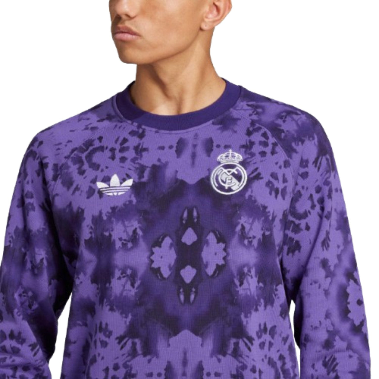 adidas Real Madrid CNY Crew Sweatshirt Asia Sizing 'Purple' JM1103