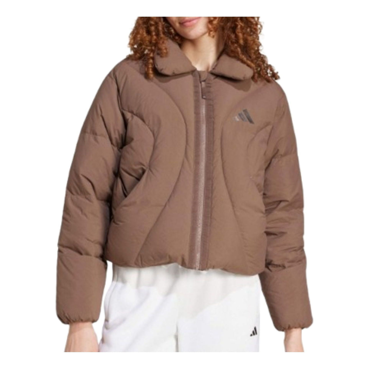 (WMNS) adidas Crop Down Jacket Asia Sizing 'Brown' JG5932