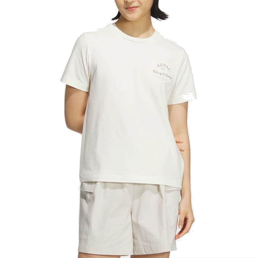(WMNS) adidas Verbiage Short Sleeve T-Shirt Asia Sizing 'Whtite' JN7777