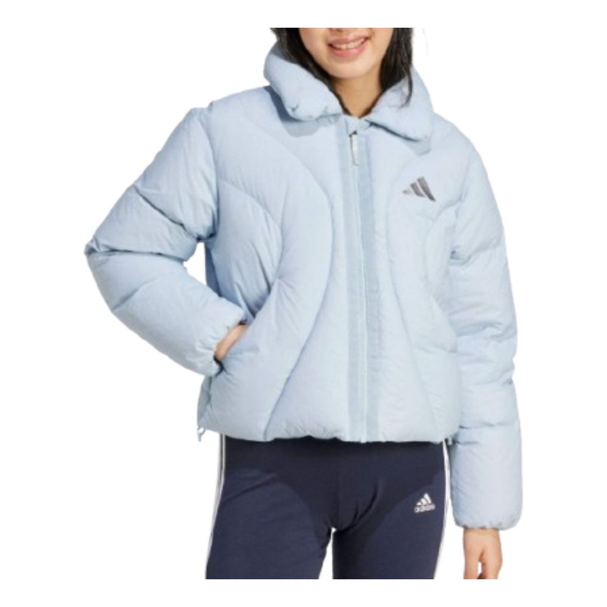 (WMNS) adidas Crop Down Jacket Asia Sizing 'Blue' JG5933