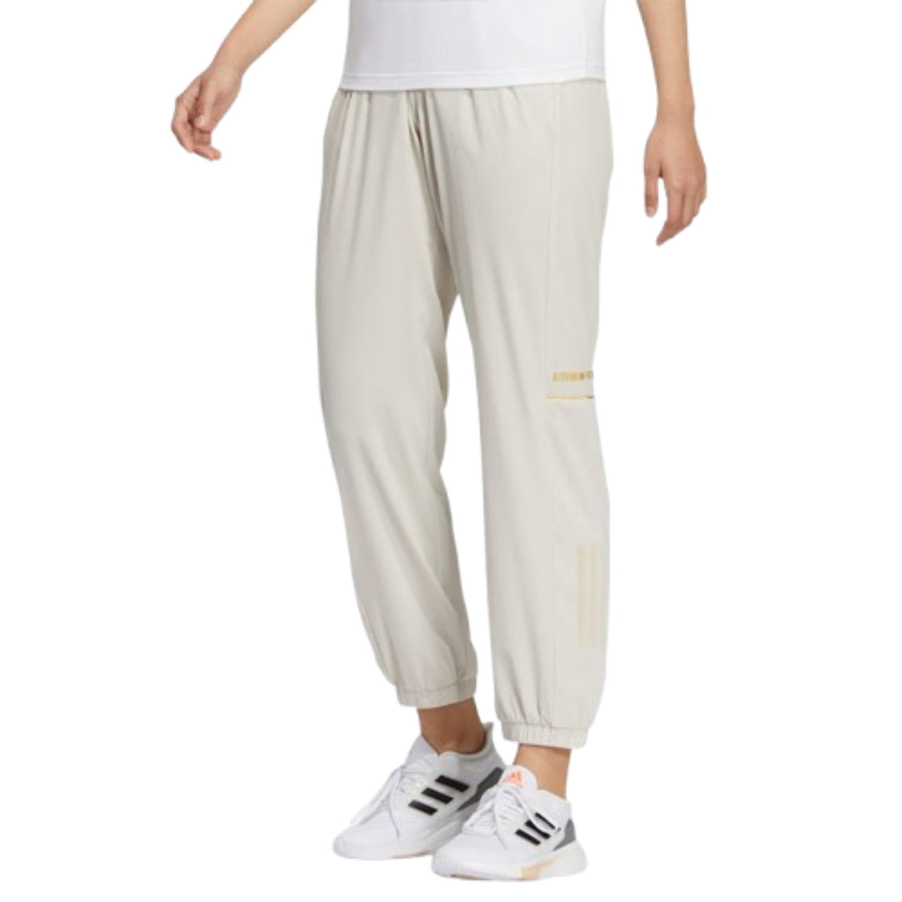 (WMNS) adidas Elastic Cuff And Waistband Woven Pants Asia Sizing 'White' HT6896