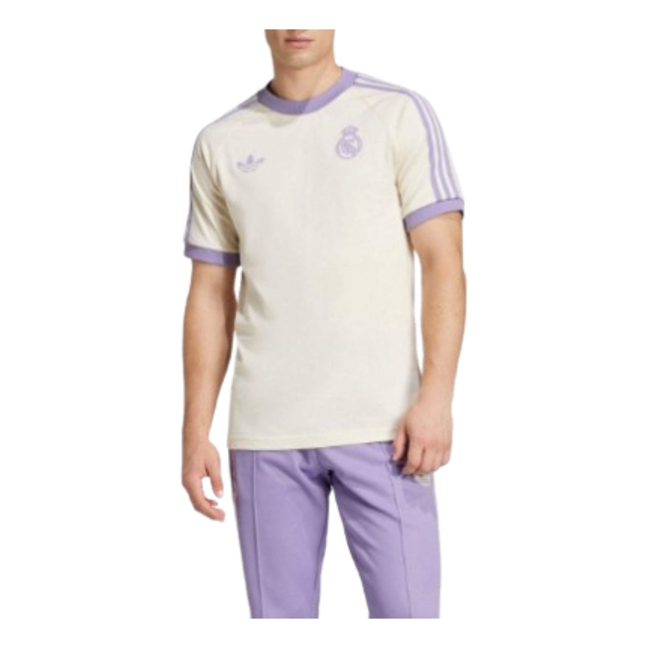 adidas Real Madrid Adicolor Classics 3-Stripes T-Shirt Asia Sizing 'White Purple' IY0057