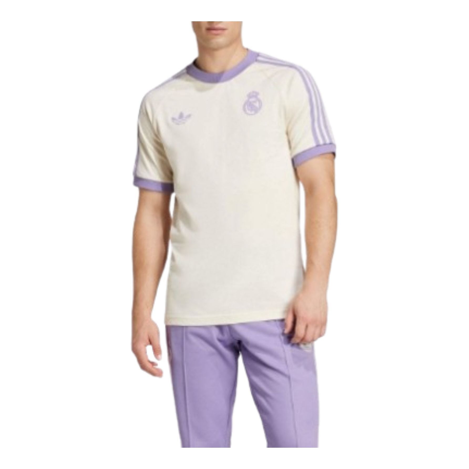 adidas Real Madrid Adicolor Classics 3-Stripes T-Shirt Asia Sizing 'White Purple' IY0057