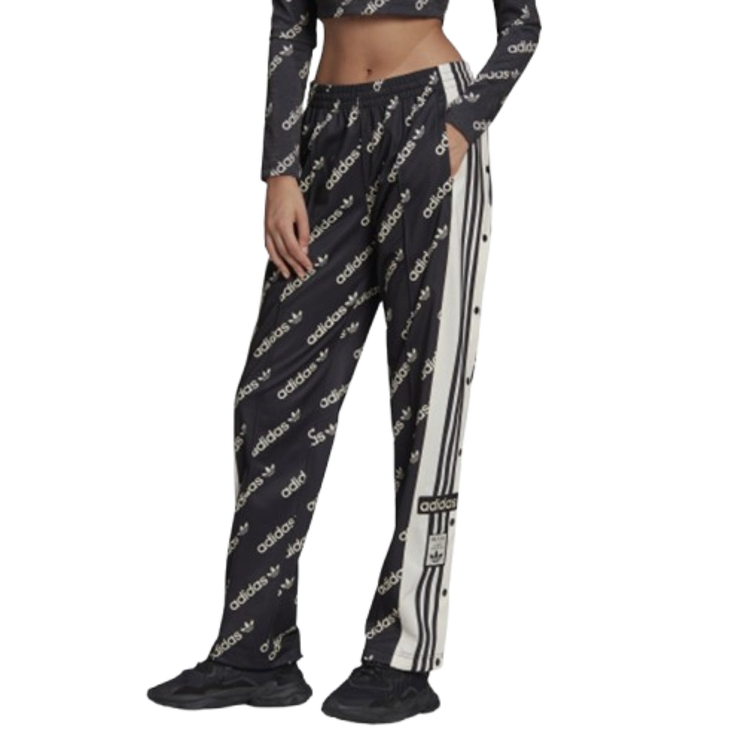 (WMNS) adidas Adibreak Pants Asia Sizing 'Black White' HM4883
