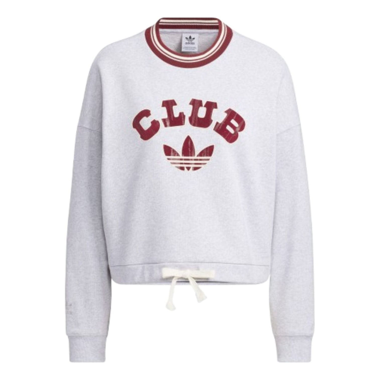 (WMNS) adidas Collegiate Graphics Crew Sweatshirt Asia Sizing 'Grey Red' JD6376