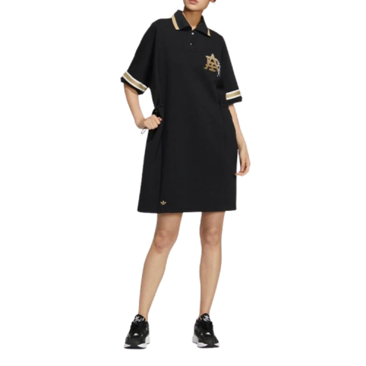 (WMNS) adidas Modern Collegiate Polo Dress Asia Sizing 'Black Gold' HS1929