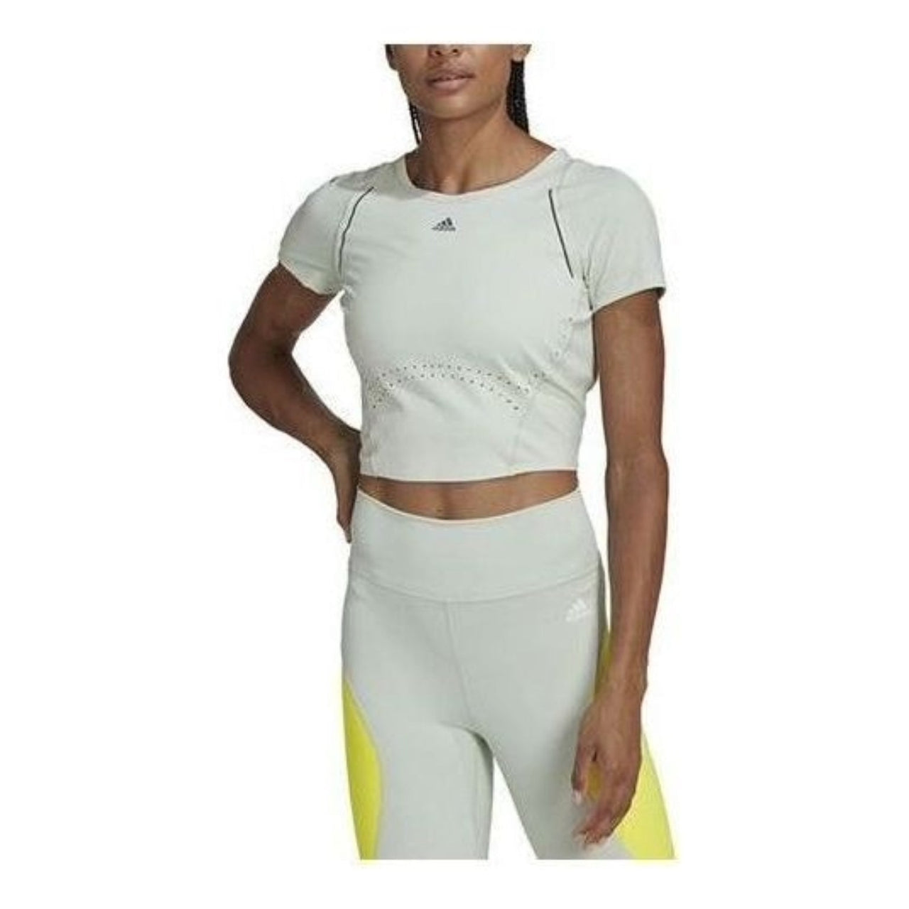 (WMNS) adidas HIIT 45 seconds Crop T-Shirt Asia Sizing 'Green' HM8097