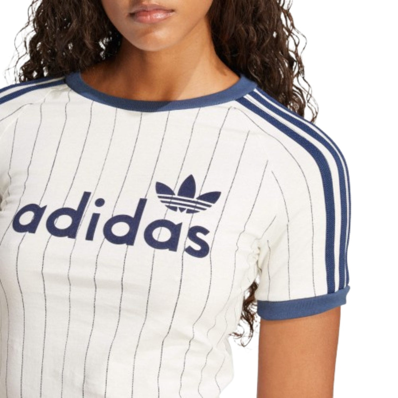(WMNS) adidas Linear Graphic Cali T-Shirt Asia Sizing 'White Blue' JC7705