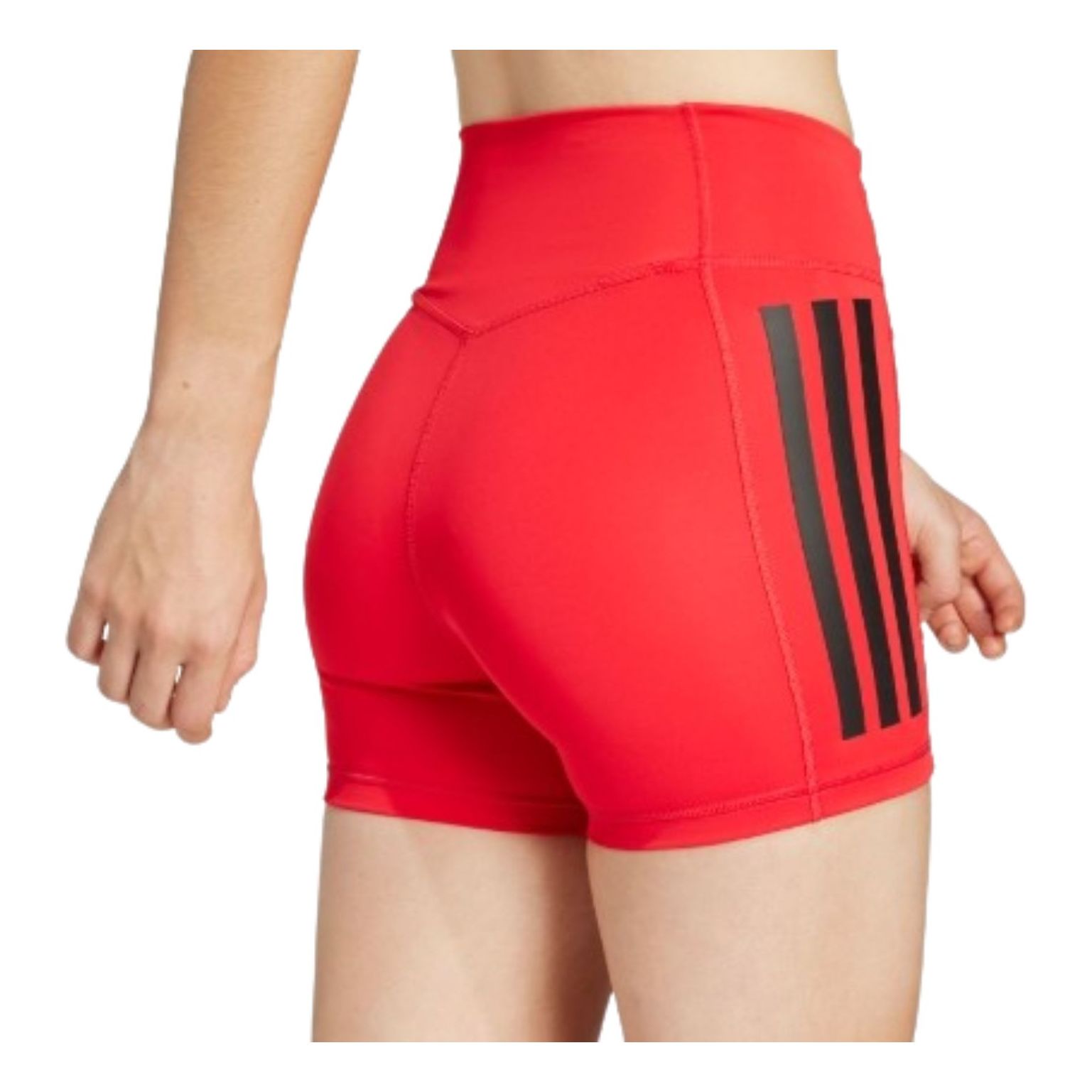 (WMNS) adidas Optime 3-Stripes 1/4 Short Leggings Asia Sizing 'Red' JN4583