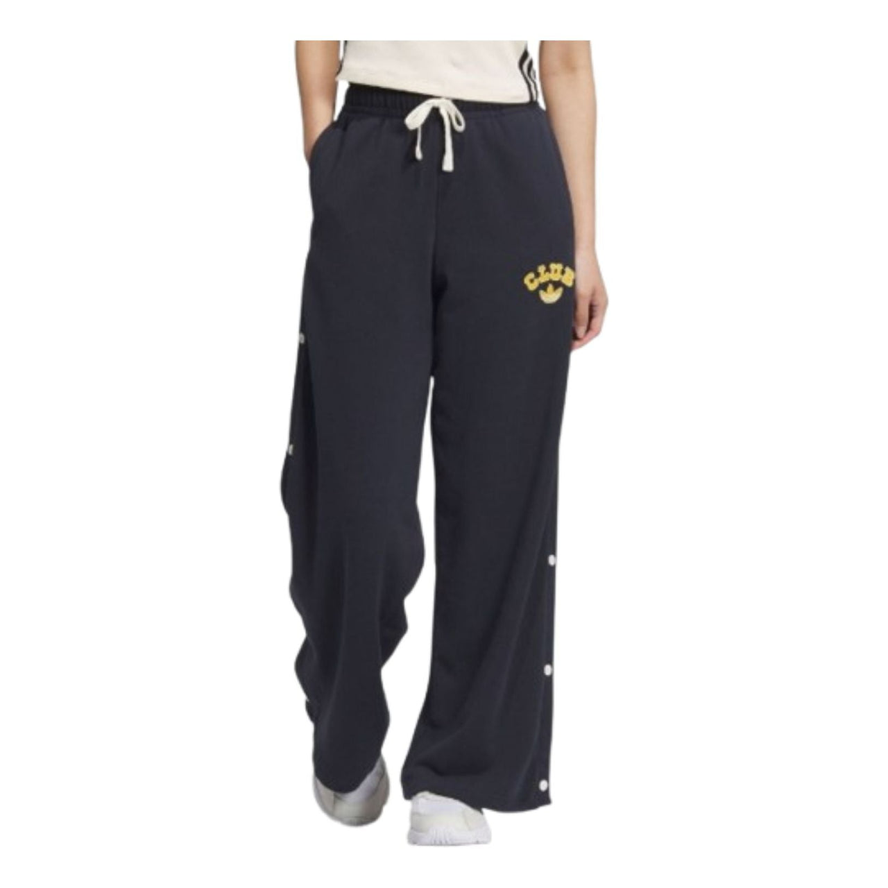 (WMNS) adidas Collegiate Wide Leg Sweat Pants Asia Sizing 'Black' JD6371