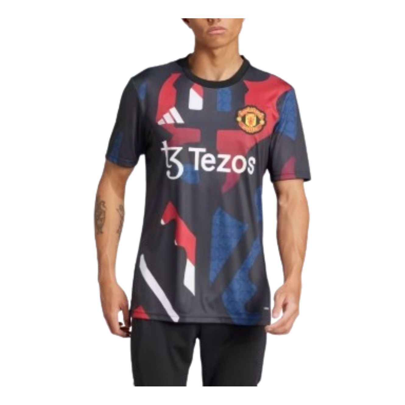 adidas Manchester United 24/25 Pre-Match Jersey Asia Sizing 'Black Red Blue' JD7147