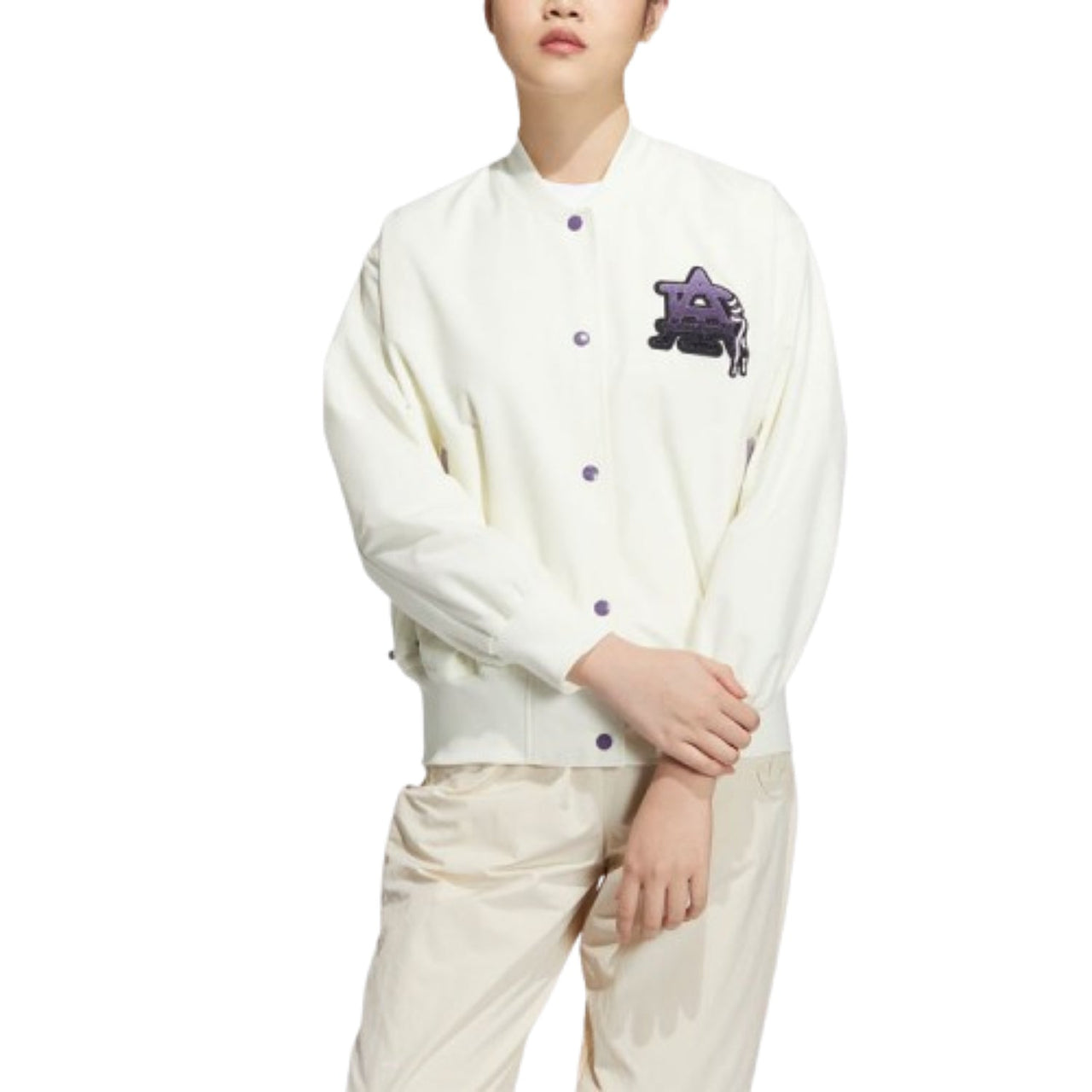 (WMNS) adidas Modern Collegiate Bomber Jacket Asia Sizing 'White' HS1918