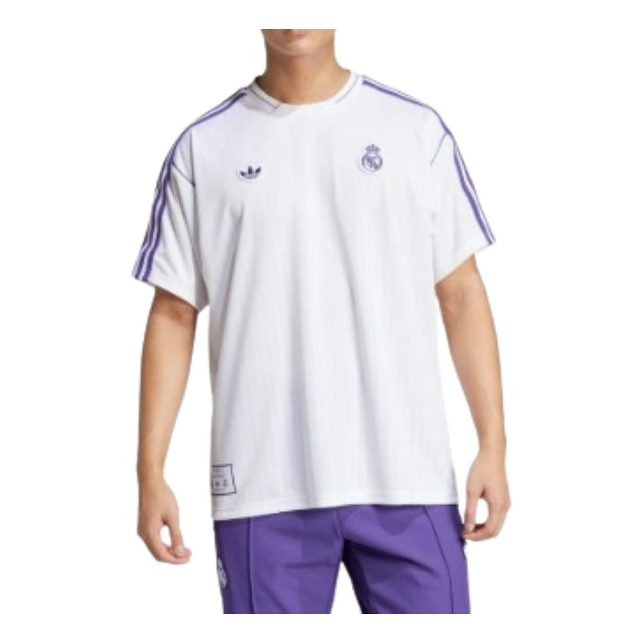adidas Real Madrid Terrace Icons Jersey Asia Sizing 'White Purple' JF2581