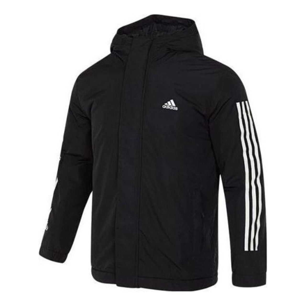 adidas 3-Stripes Fit Transition Jacket Asia Sizing 'Black White' IP2537