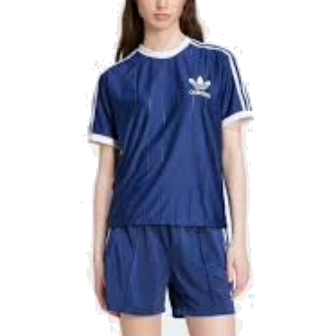 (WMNS) adidas Adicolor 3-Stripes Pinstripe T-Shirt Asia Sizing 'Navy White' IY7228