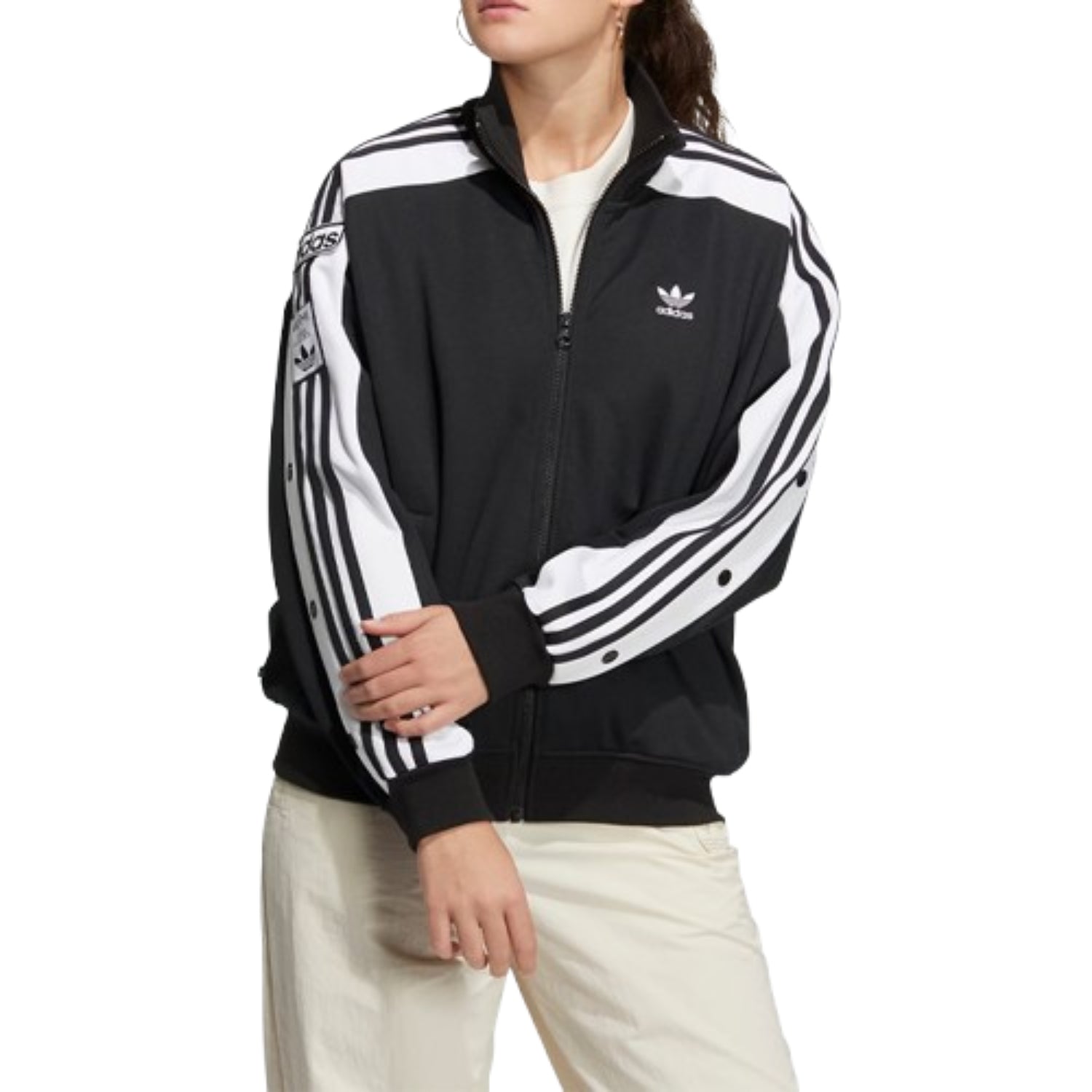 (WMNS) adidas Original Adibreak TT Jacket Asia Sizing 'Black White' HY4261