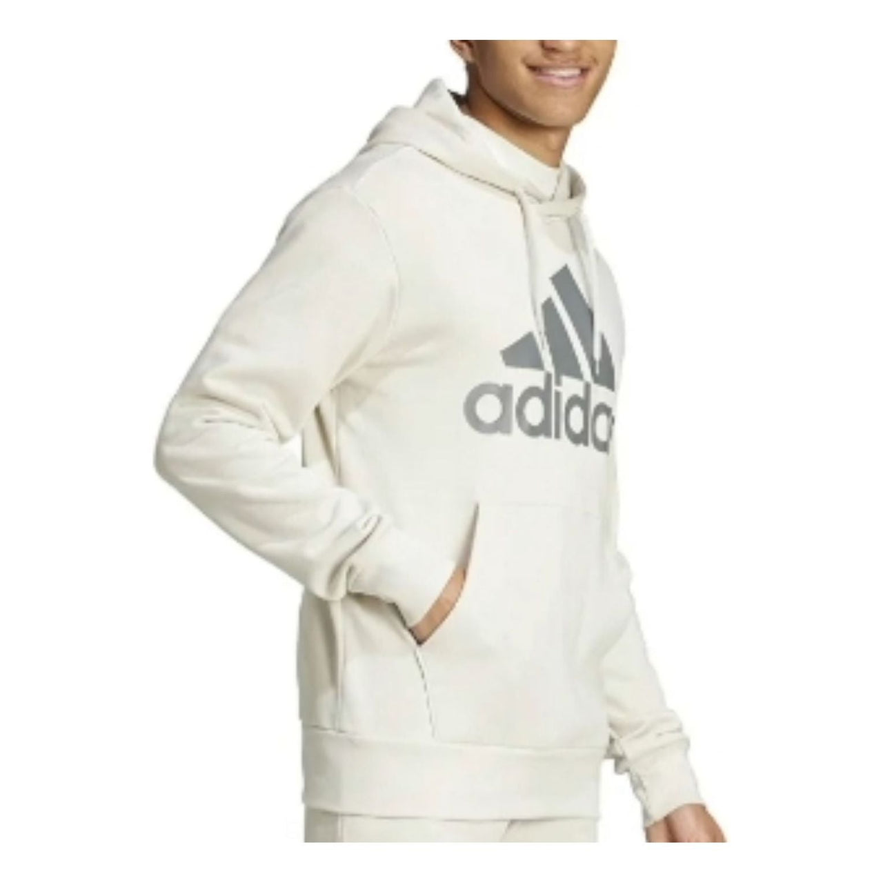 adidas Essentials French Terry Big Logo Hoodie 'White Grey' IY8992