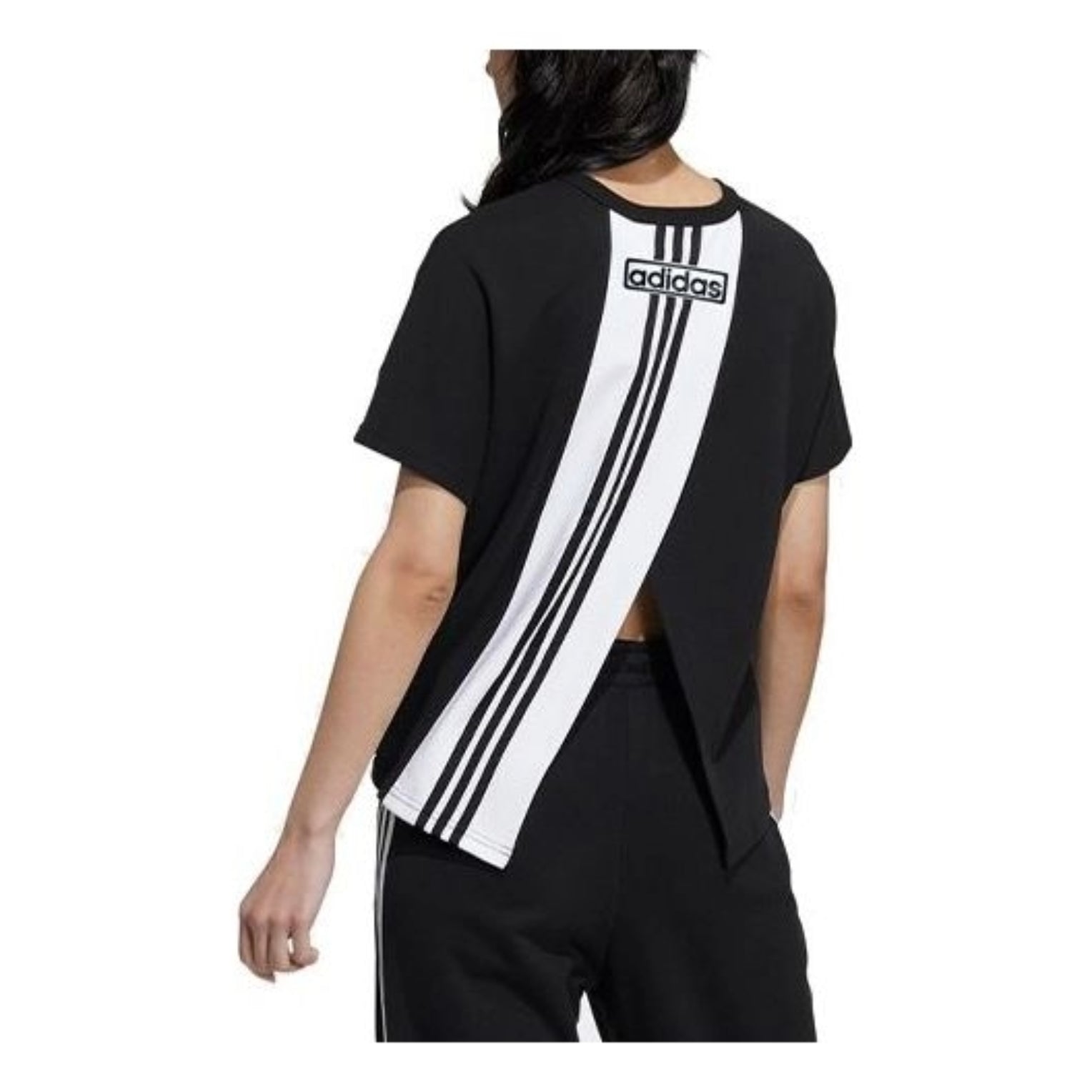 (WMNS) adidas Adibreak T-Shirt Asia Sizing 'Black White' HC6568