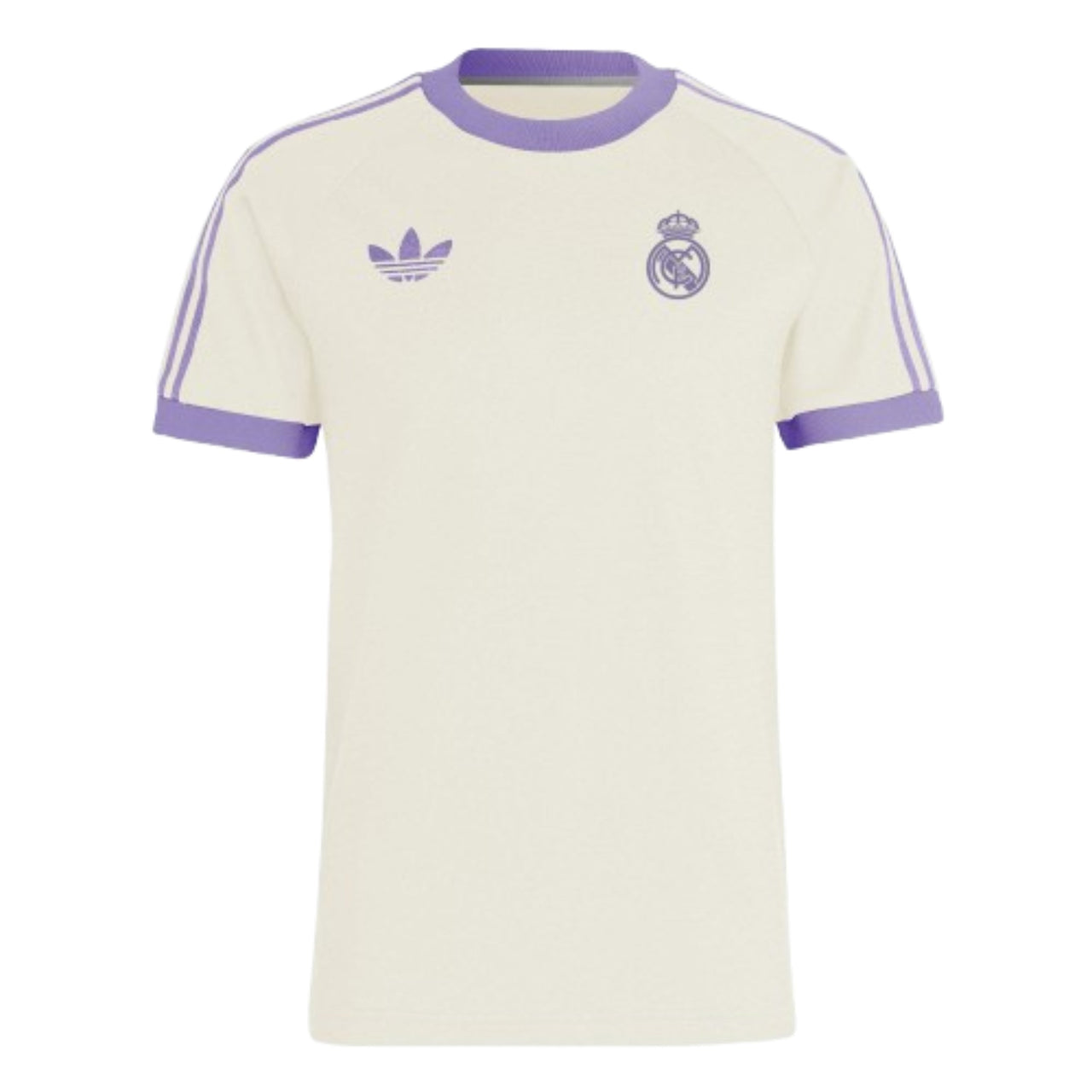 adidas Real Madrid Adicolor Classics 3-Stripes T-Shirt Asia Sizing 'White Purple' IY0057