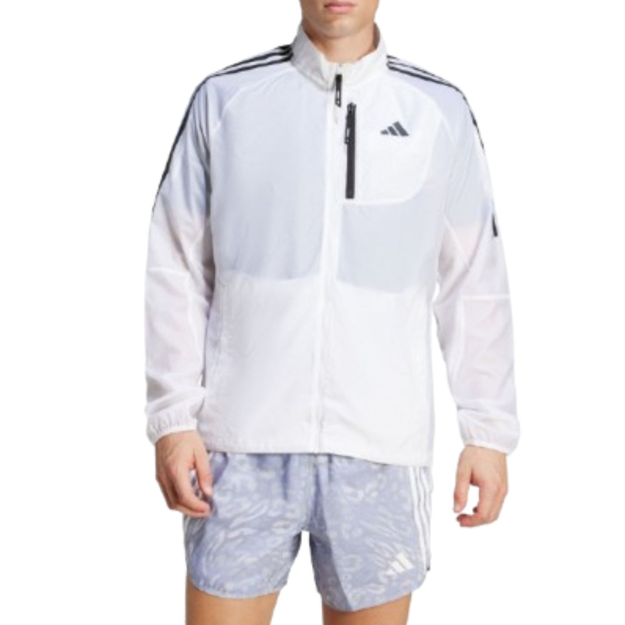 adidas Own the Run 3-Stripes Packable Jacket Asia Sizing 'White' JD7760
