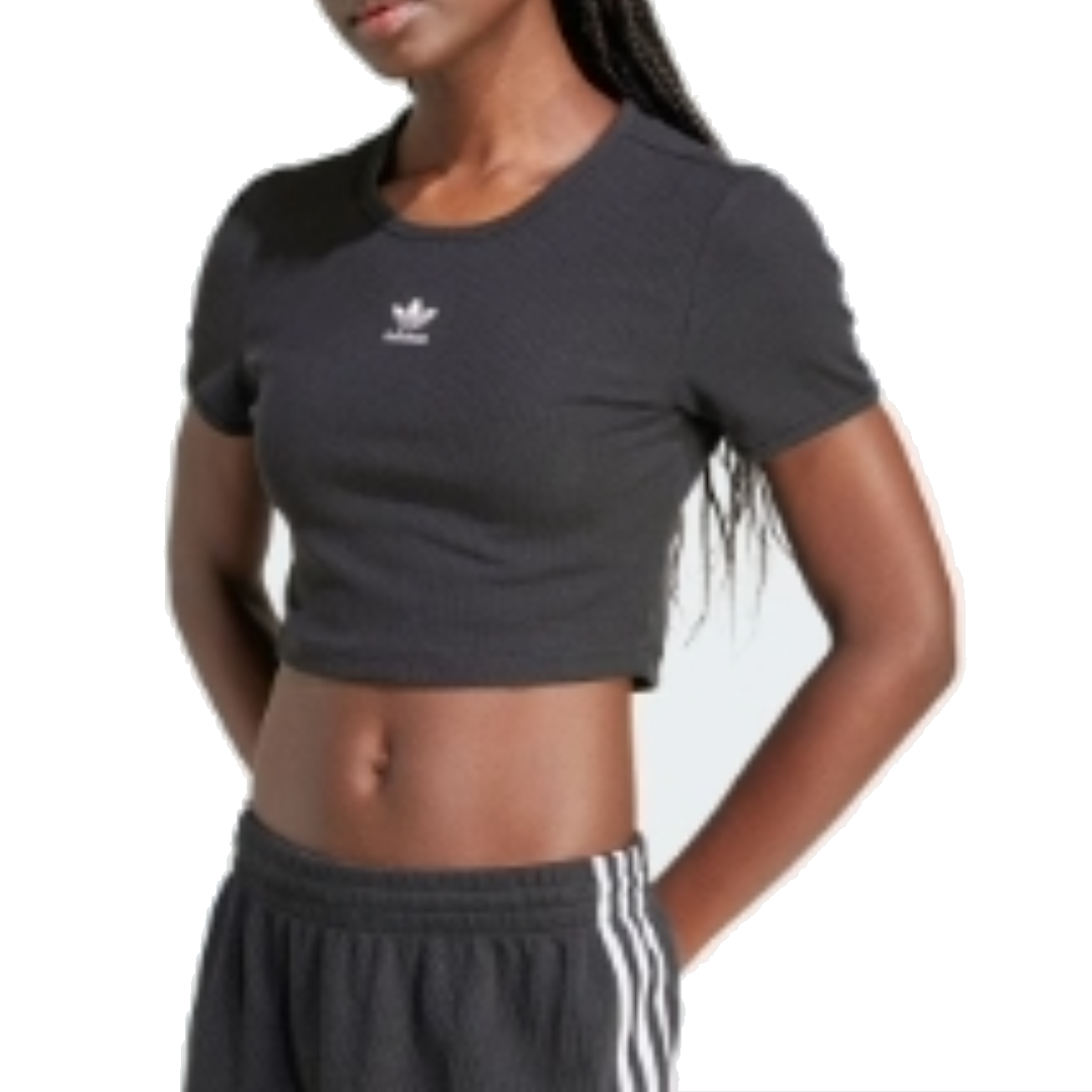 (WMNS) adidas Essentials Ribbed T-Shirt 'Black; Asia Sizing IY9666