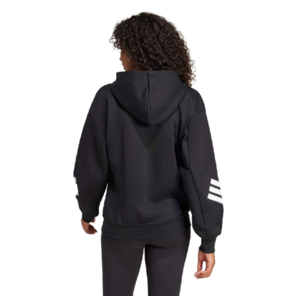 (WMNS) adidas Future Icons 3-Stripes Full-Zip Hoodie Asia Sizing 'Black White' JE0171