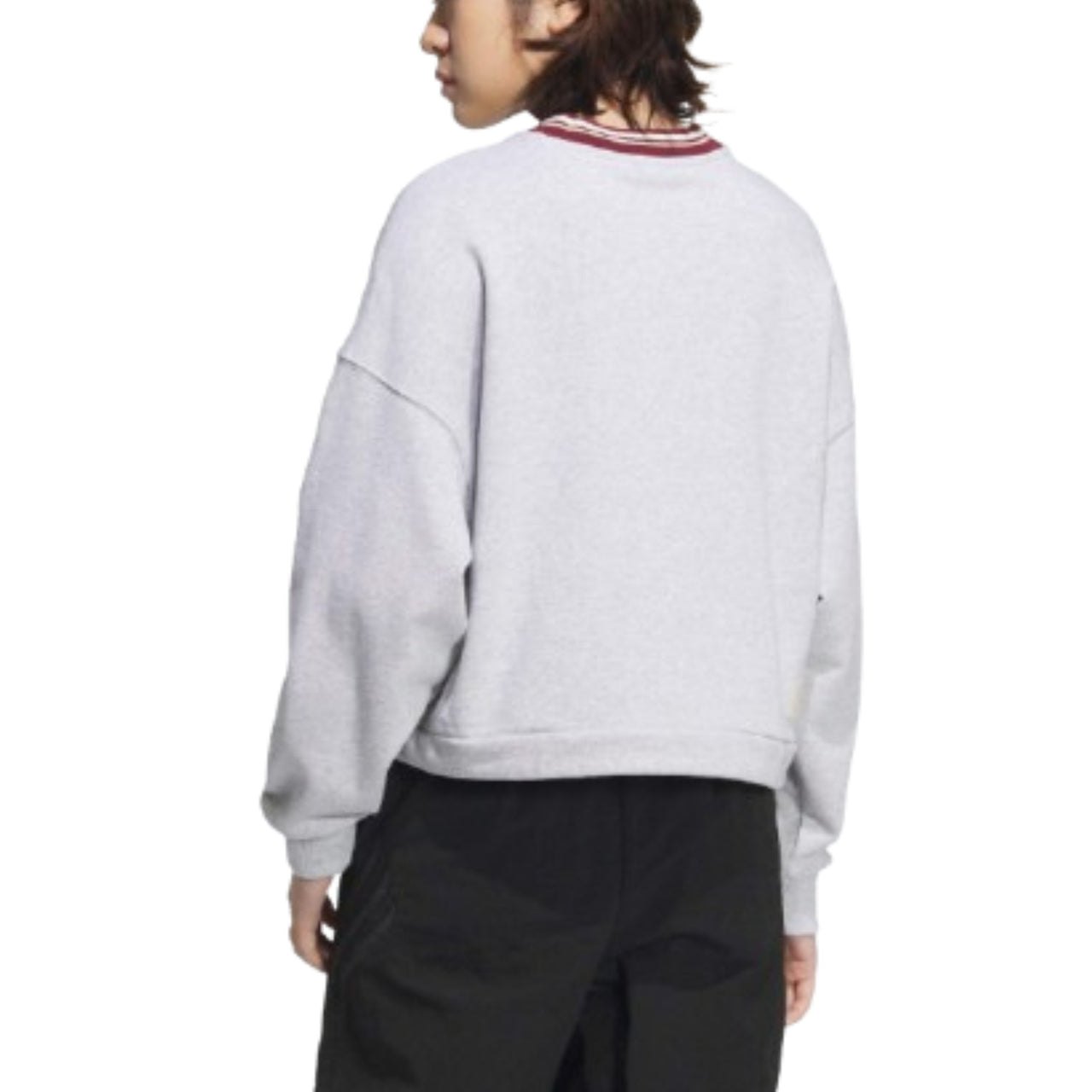 (WMNS) adidas Collegiate Graphics Crew Sweatshirt Asia Sizing 'Grey Red' JD6376