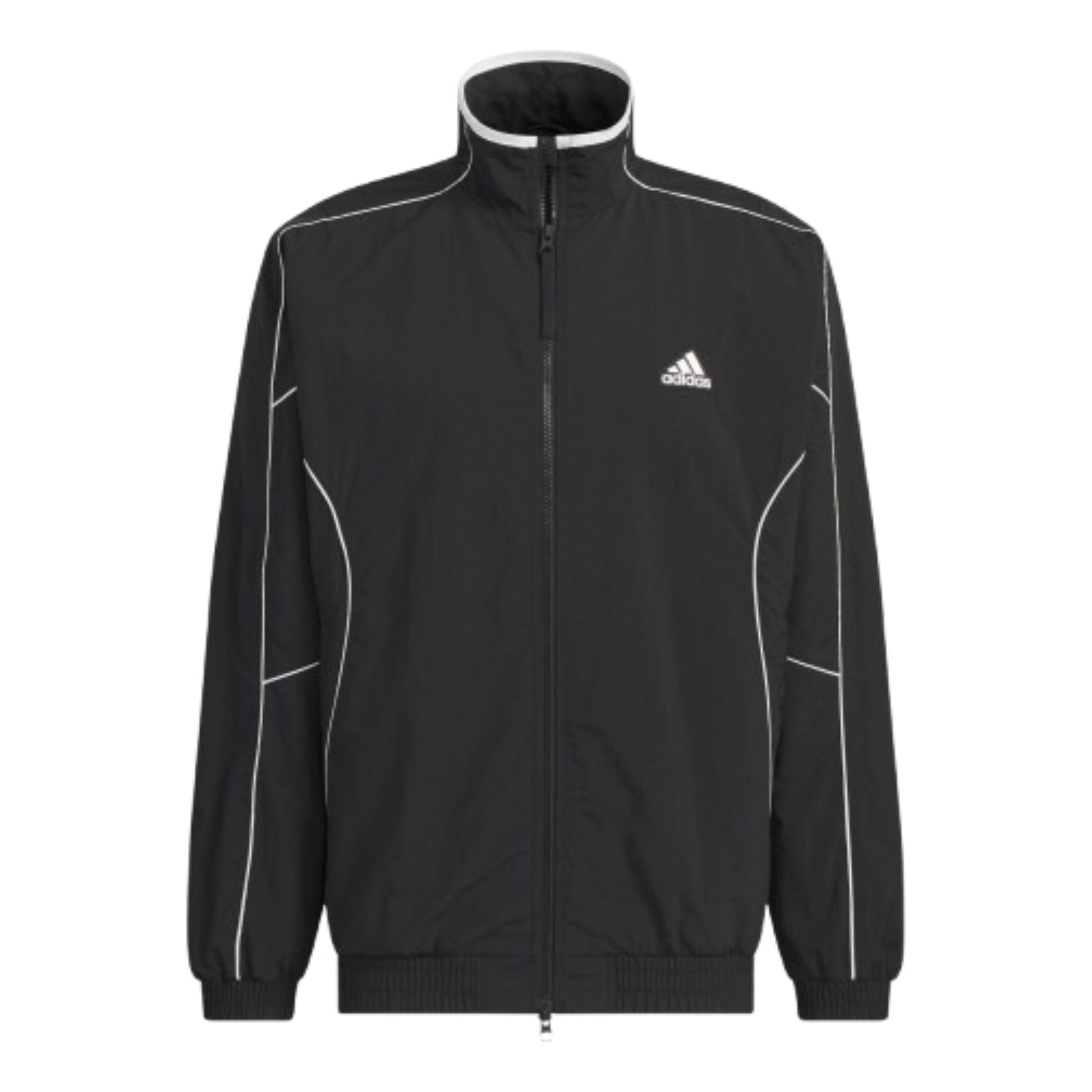 adidas Word Loose Fit Crinkled Nylon Woven Brushed Tricot Lined Jacket Asia Sizing 'Black White' JH1023