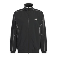 adidas Word Loose Fit Crinkled Nylon Woven Brushed Tricot Lined Jacket Asia Sizing 'Black White' JH1023