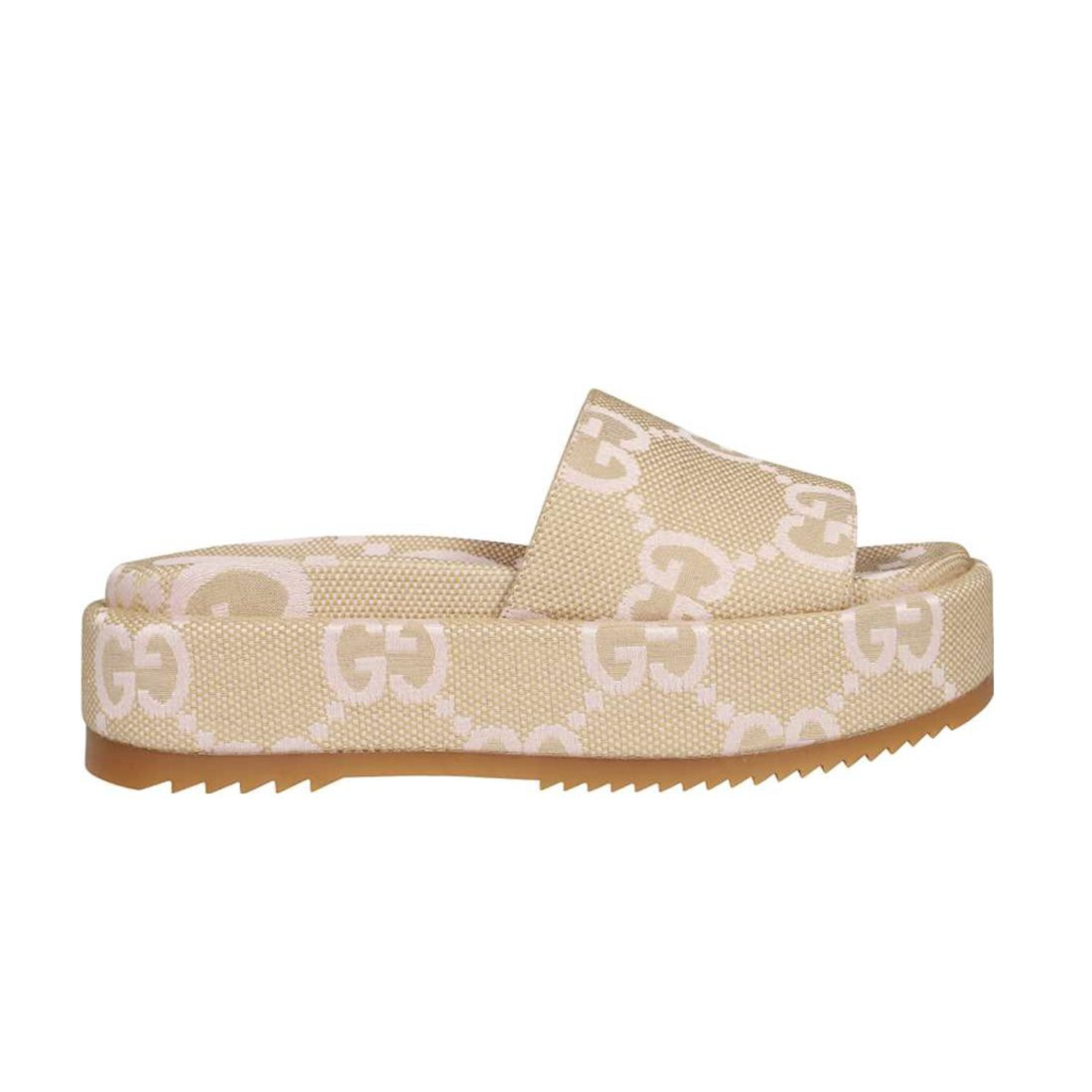 (WMNS) Gucci Platform Slide Sandal 'Jumbo GG - Beige Light Pink' 730043-UKO00-8805