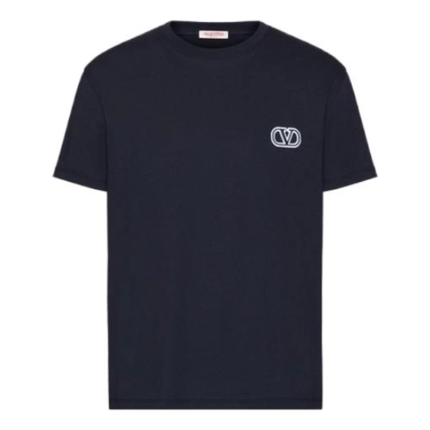 Valentino Embroidered V Logo T-Shirt 'Navy' 4V3MG10V9LJONO