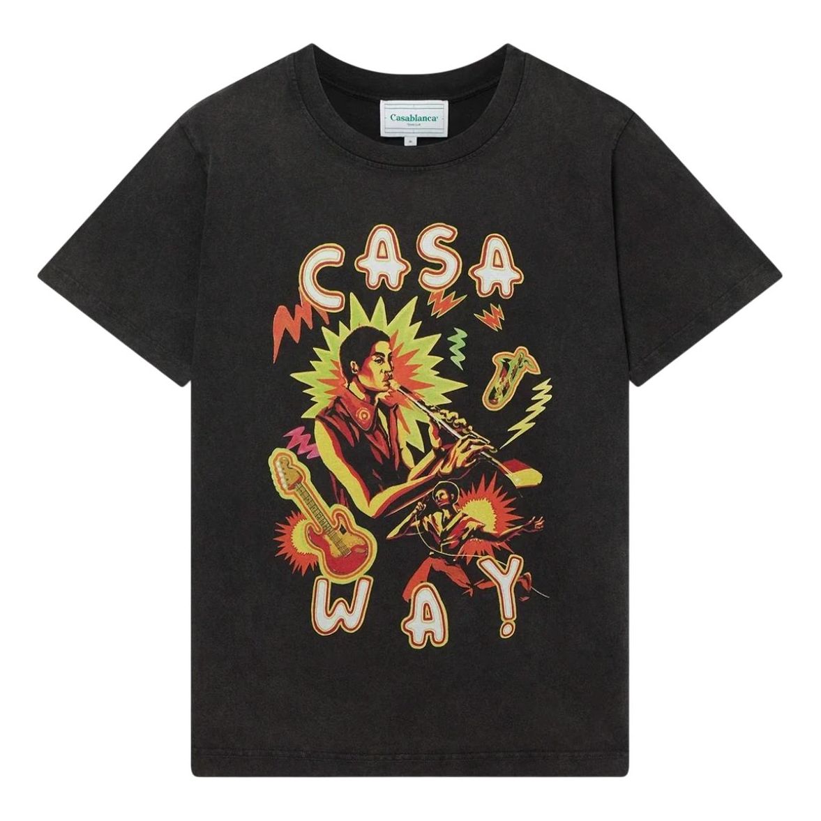 Casablanca Music For The People Printed T-Shirt 'Black' MS24-JTS-001-07